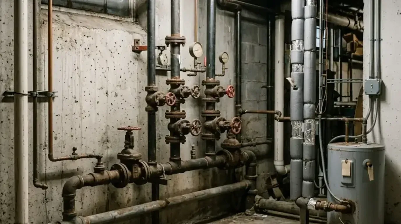 Commercial and residential plumber network deploying diagnostic acoustic detectors and pipe manifolds